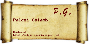 Palcsi Galamb névjegykártya